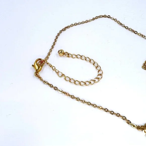 NWOT - Belk - Seed Bead Encrusted Leprechaun & Shamrock Gold Tone Necklace - Picture 6 of 8